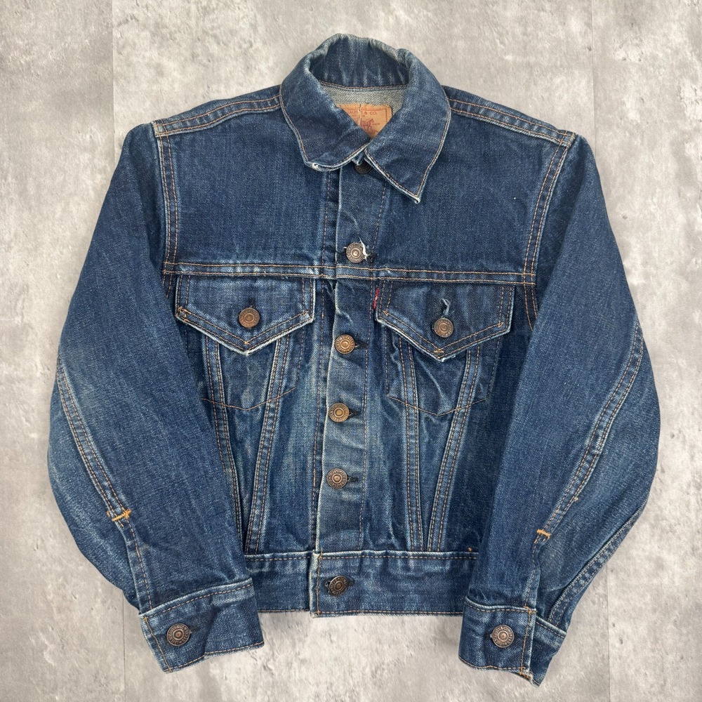 Vintage Levis Jacket Kids 10 Denim Big E Youth Faded Trucker 70805-0217 60s
